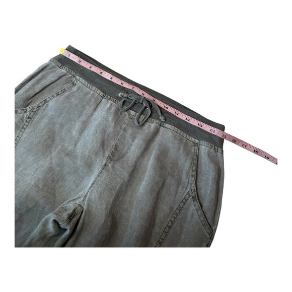 XCVI Hillside Green Linen Utility Cargo Straight Leg Drawstring Waist Pants S - Picture 8 of 12